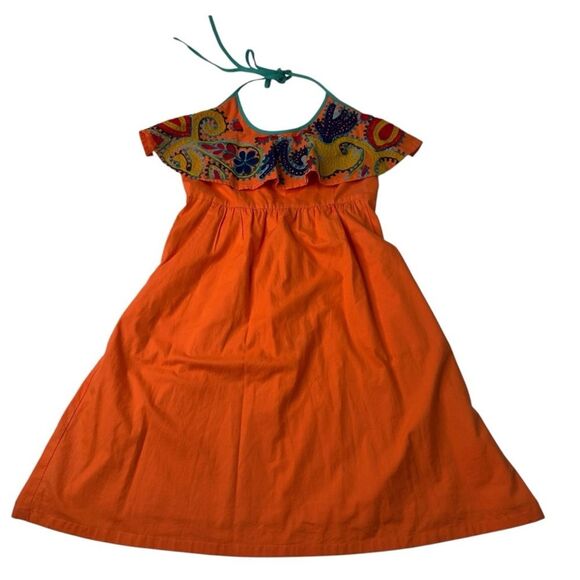 Judith March backless orange sundress embroidered sz small - Picture 4 of 8